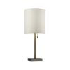 22" Antiqued Brass Metal Cylinder Table Lamp With Off White Drum Shade