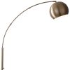 78" Brass Arc Floor Lamp With Brass Solid Color Bowl Shade