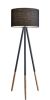 60" Black Tripod Floor Lamp With Black Drum Shade