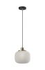 Striped Glass Glow Metal Pendant