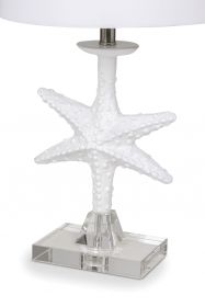Set Of Two White Coastal Starfsh Table Lamps