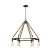 Holden 6-Light Antique Gray Wagon Wheel Chandelier