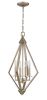 Easton 4-Light Washed Gold Pendant With Crystal Bobeches