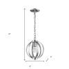Nevaeh 1-Light Chrome Globe Pendant With Crystal Accents