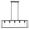 Cobar 5-Light Matte Black Island Pendant