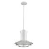 Newport 1-Light White Pendant With Polished Nickel Louver
