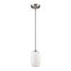 Silver Hanging Light with Frosted Glass Shade