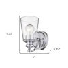 One Light Silver Glass Shade Wall Sconce