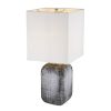 25" Gray Ceramic Table Lamp With White Square Shade