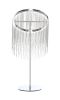 23" Silver Metal Table Lamp With Clear Drum Shade