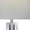31" Silver Metal Table Lamp With Gray Empire Shade