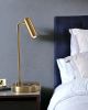 17" Brass Metal LED Desk Lamp With USB And Wireless Charging
