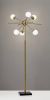 64" Brass Six Light Novelty Floor Lamp