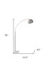 78" Steel Arc Floor Lamp With Silver Solid Color Bowl Shade
