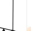 Black and White Kitchen Island Three Light Metal Ceiling Light With Black and White Shades