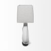 27" White Geometric Table Lamp With Gray Shade