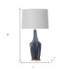 Sculptural Slate Blue Table Lamp