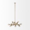 Gold Metal Eighteen Bulb Hanging Chandelier