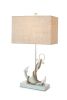 Set of Two 28" Blue Coastal Anchor Table Lamps With Beige Shade