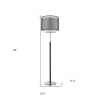 62" Chrome Traditional Shaped Floor Lamp With Black And White Drum Shade