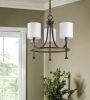 Kara 3-Light Oil-Rubbed Bronze Chandelier With Fabric Shades And Crystal Bobeches