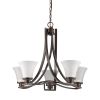 Mia 5-Light Oil-Rubbed Bronze Chandelier With Etched Glass Shades