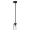 Black Metal and Glass Mini Pendant Hanging Light
