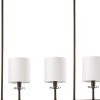 Kara 4-Light Oil-Rubbed Bronze Island Pendant With Fabric Shades And Crystal Bobeches