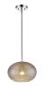 Brielle 1-Light Polished Nickel Pendant With Textured Glass Shade