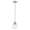 Silver Metal Hanging with Round Clear Glass Shade