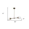 Portsmith 2-Light Raw Brass Island Pendant With White Globe Shades