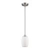 Silver Hanging Light with Frosted Glass Shade