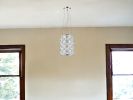 Isabella 1-Light Polished Nickel Drum Pendant With Crystal Accents