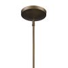 Greta 1-Light Raw Brass Pendant With Gloss White Interior And Etched Glass Shade