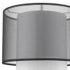 32" Silver Metal Column Table Lamp With Black And White Drum Shade