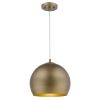 Latitude 1-Light Hand Painted Antique Gold Pendant With Gold Interior Shade