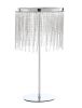 23" Silver Metal Table Lamp With Clear Drum Shade