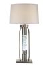 31" Silver Metal Table Lamp With Beige Empire Shade