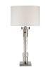 31" Silver Metal Table Lamp With Beige Empire Shade