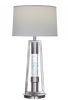 31" Silver Metal Table Lamp With Gray Empire Shade