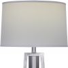 31" Silver Metal Table Lamp With Gray Empire Shade