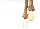 7" X 7" X 43" Rope Two Bulbs  Pendant Lamp