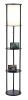 Black Wood Finish Floor Lamp With Circular Storage Shelves