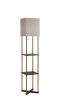 62" Column Floor Lamp With Gray Square Shade