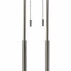 27" Silver Metal Bedside Table Lamp With White Shade