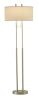 Dual Pole Floor Lamp in Brushed Steel Metal