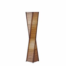 50" Black Two Light Novelty Floor Lamp With Beige Novelty Shade