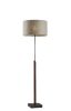 63" Black Traditional Shaped Floor Lamp With Beige Drum Shade