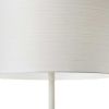60" White Metal Floor Lamp With White Drum Shade