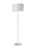 60" White Metal Floor Lamp With White Drum Shade